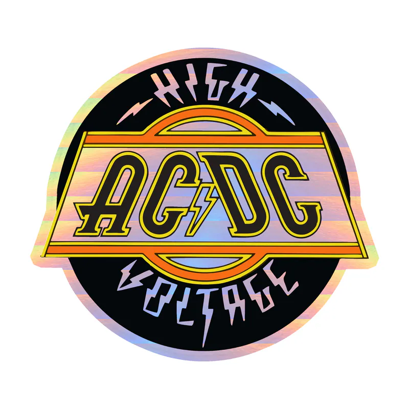 ACDC Holographic Vinyl Decal - Custom Size
