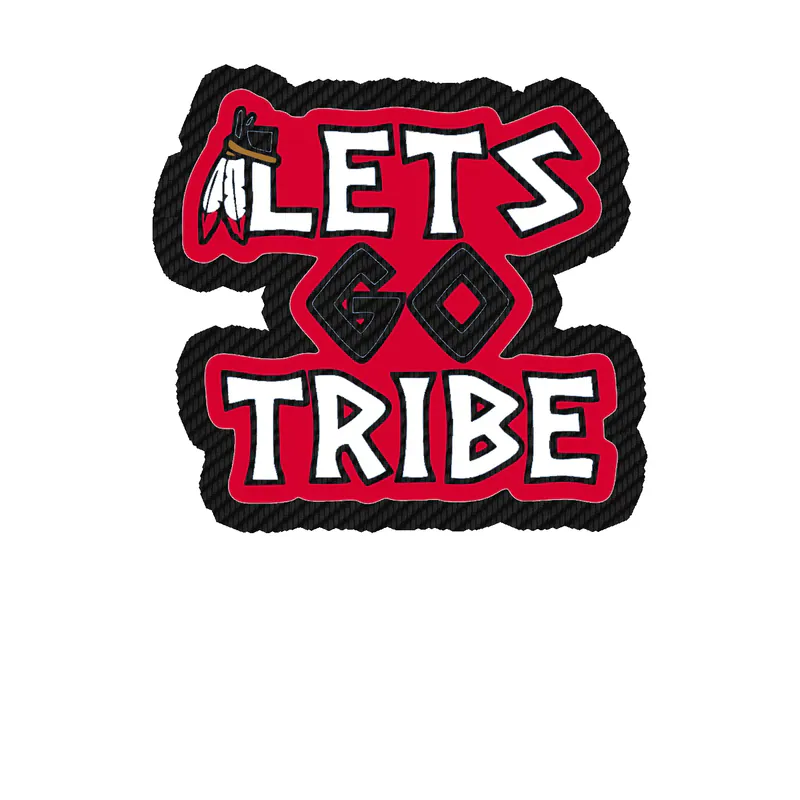 Cleveland Indians - Let's Go Tribe - Carbon Fiber Vinyl Sticker - Custom Size