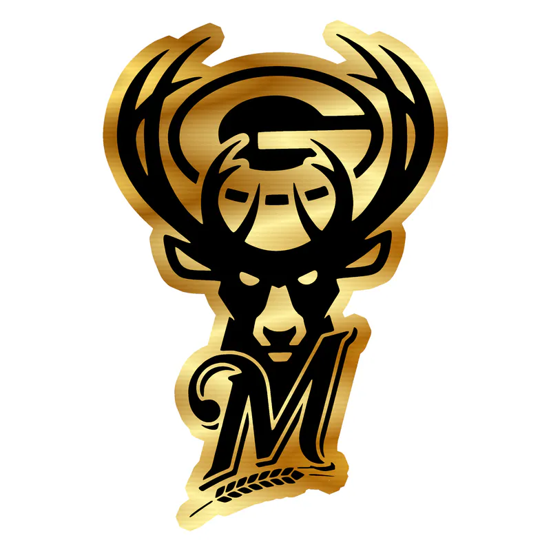Wisconsin Sport Teams - Black and White Gold Chrome Vinyl Sticker