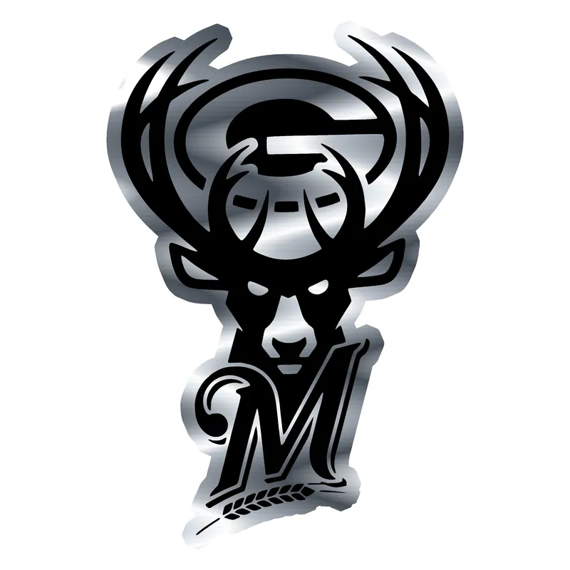 Wisconsin Sport Teams - Black and White Silver Chrome Vinyl Sticker