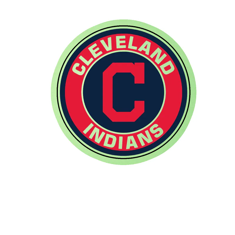 Cleveland Indians - Blue and Red Circle - Glow in the Dark Vinyl Sticker - Custom Size