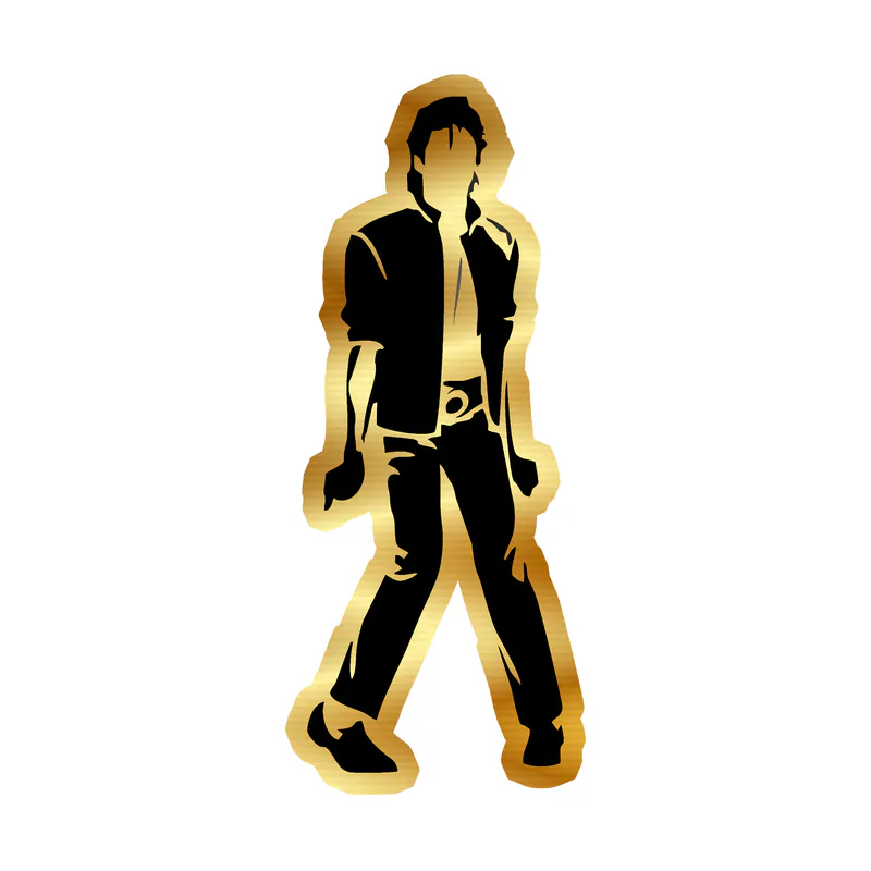 Michael Jackson Gold Chrome Vinyl Decal - Custom Size