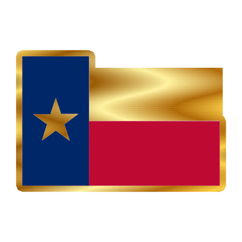 Texas Flag Gold Chrome Vinyl Decal - Custom Size