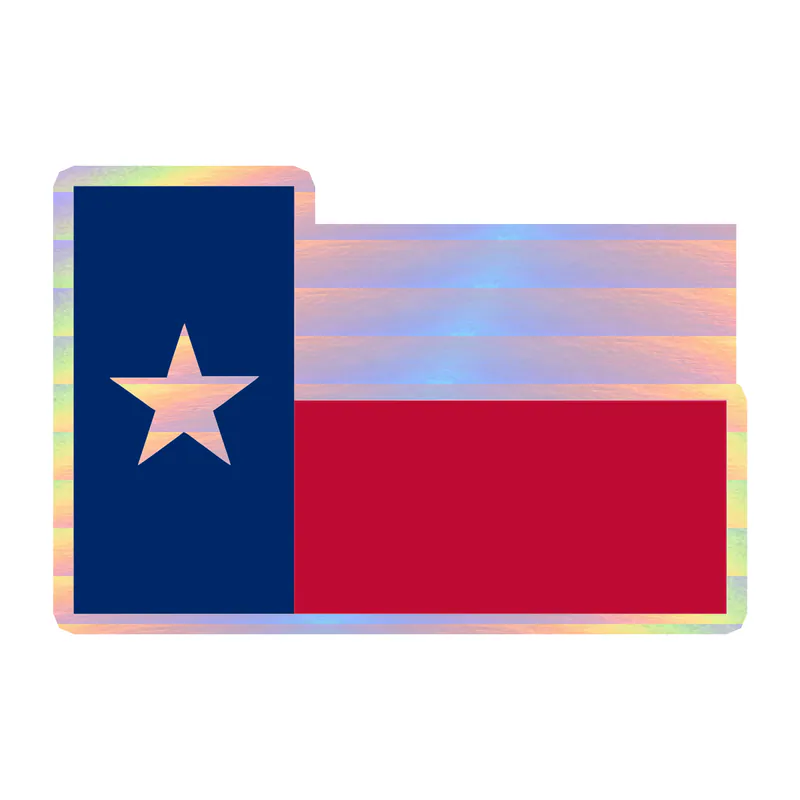 Texas Flag Holographic Vinyl Decal - Custom Size