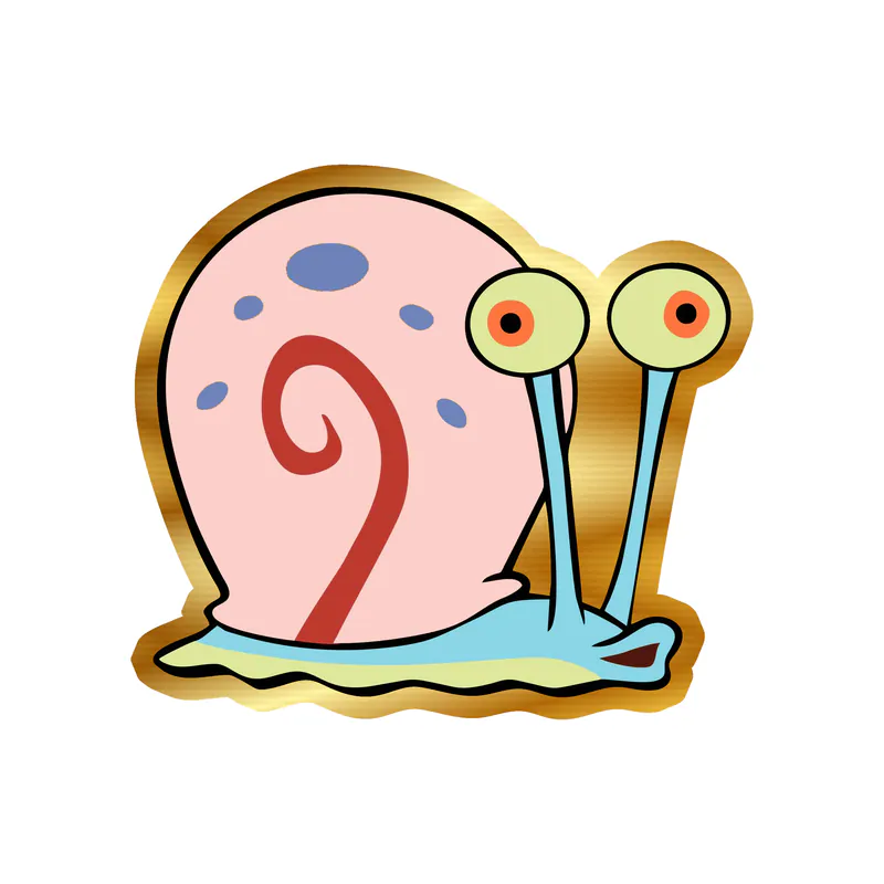 Spongebob - Gary- Gold Chrome Vinyl Decal - Custom Size