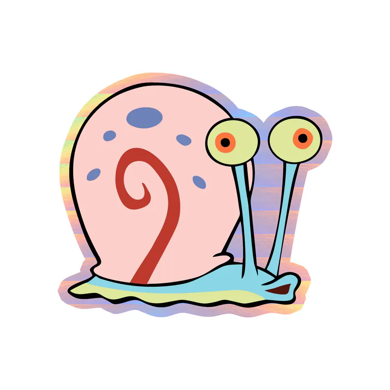 Spongebob - Gary- Holographic Vinyl Decal - Custom Size