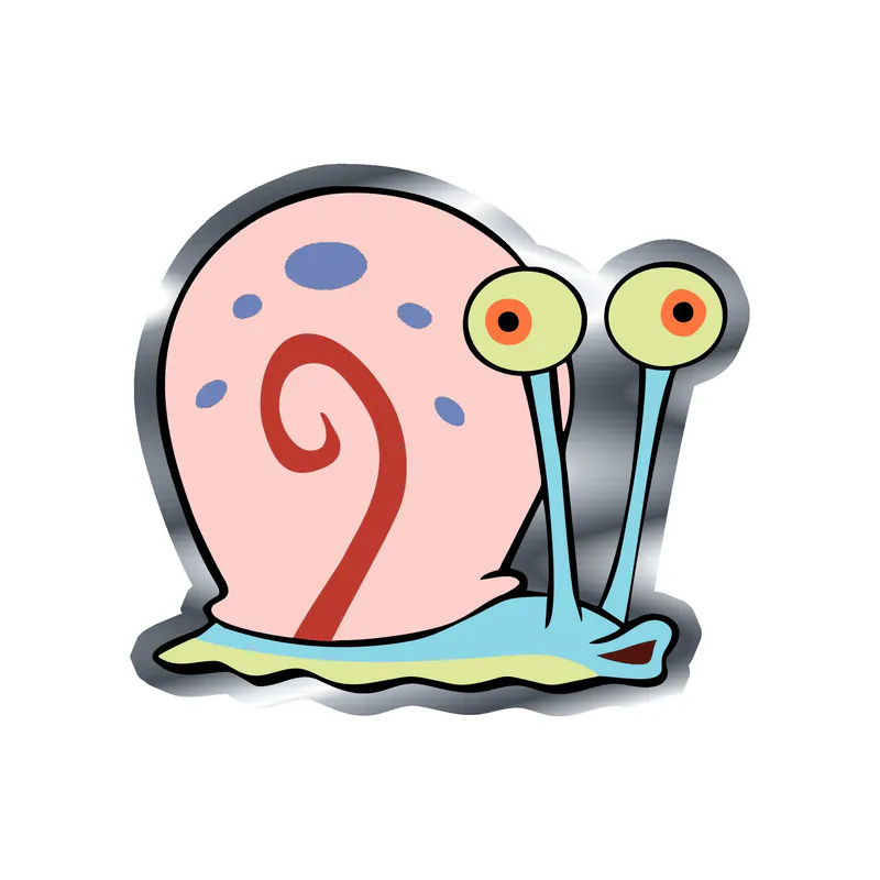 Spongebob - Gary- Silver Chrome Vinyl Decal - Custom Size