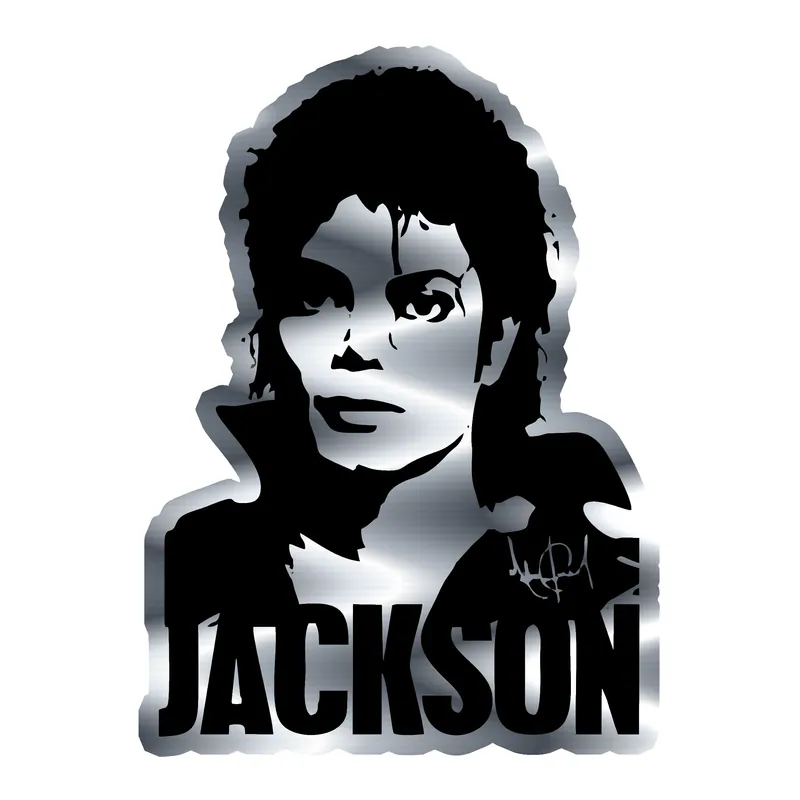 Michael Jackson Silver Chrome Vinyl Decal - Custom Size