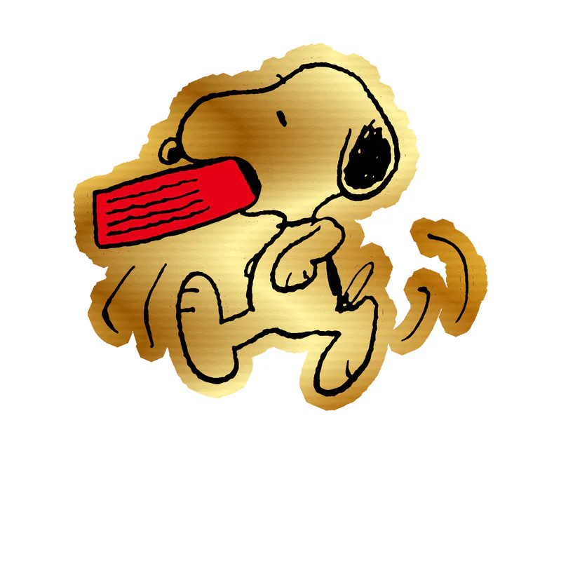 Snoopy - Snoopy Food Bowl - Gold Chrome Vinyl Decal