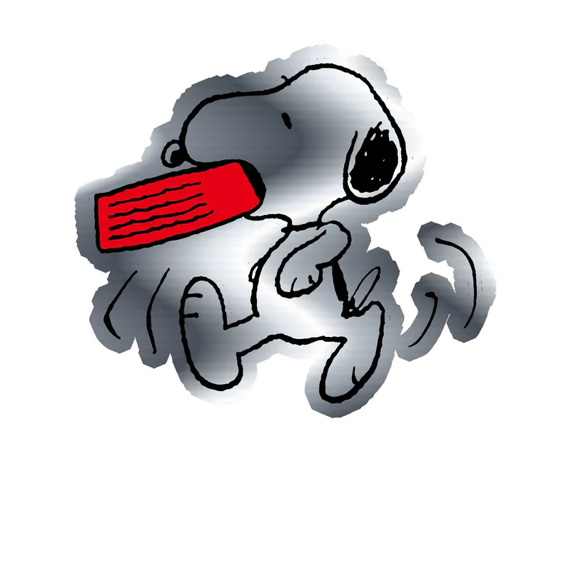 Snoopy - Snoopy Food Bowl - Silver Chrome Vinyl Decal