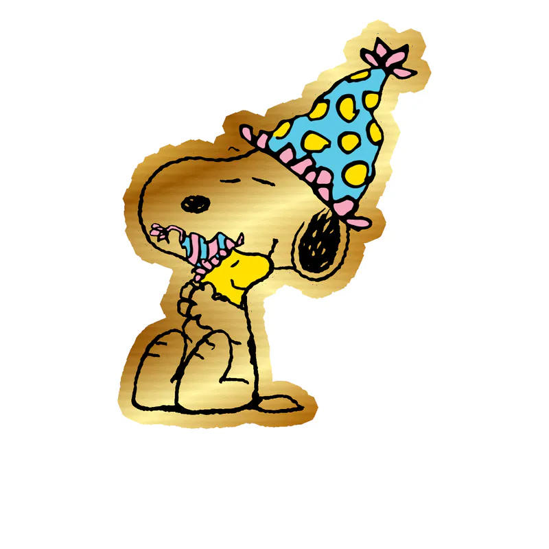 Snoopy Gold Chrome Vinyl Decal
