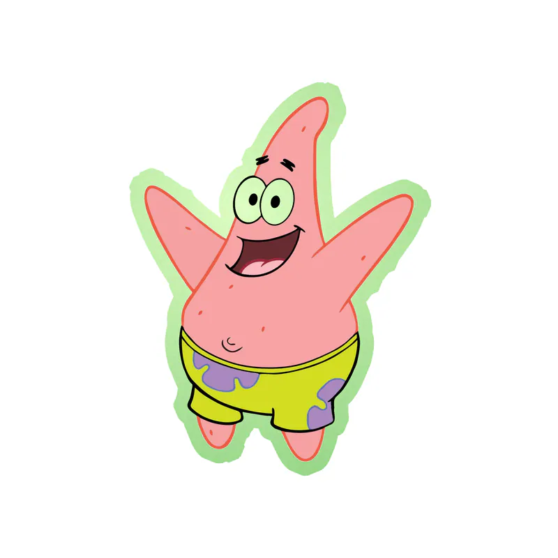Spongebob - Patrick - Glow in the Dark Vinyl Decal - Custom Size