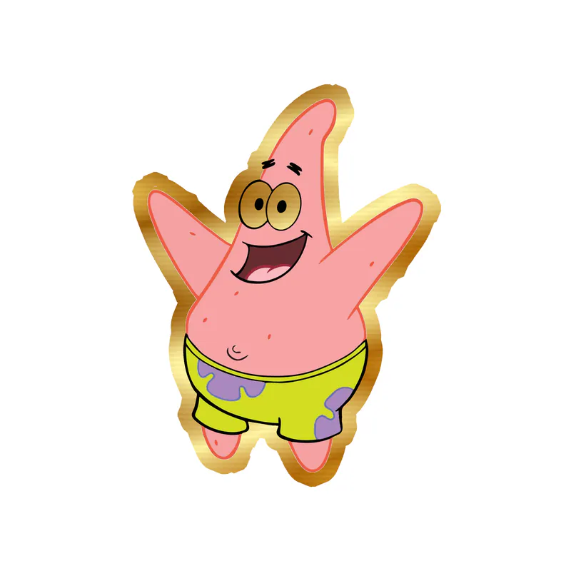 Spongebob - Patrick - Gold Chrome Vinyl Decal - Custom Size