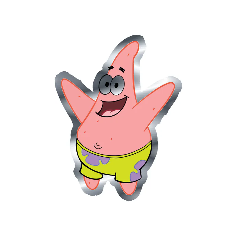 Spongebob - Patrick - Silver Chrome Vinyl Decal - Custom Size