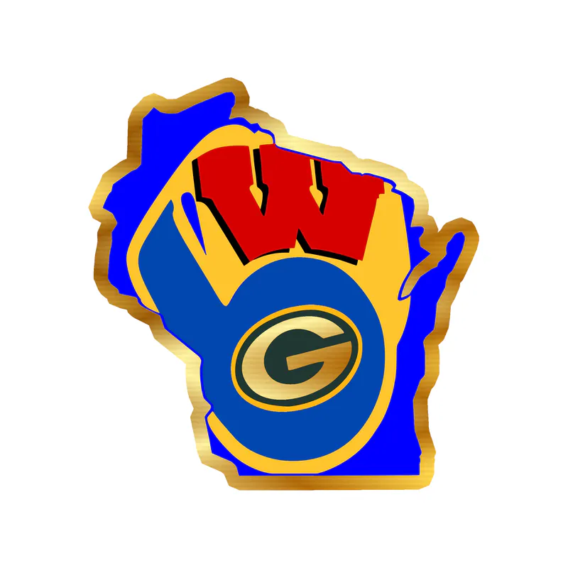 Wisconsin Sport Teams - Mashup - Gold Chrome Vinyl Sticker - Custom Size