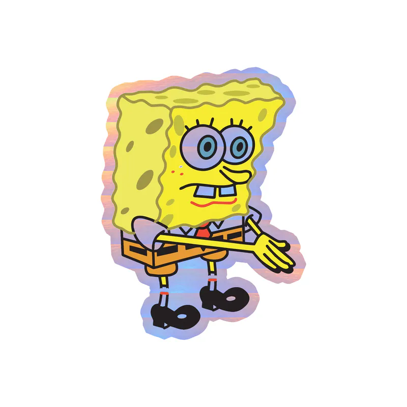 Spongebob - Holographic Vinyl Decal - Custom Size