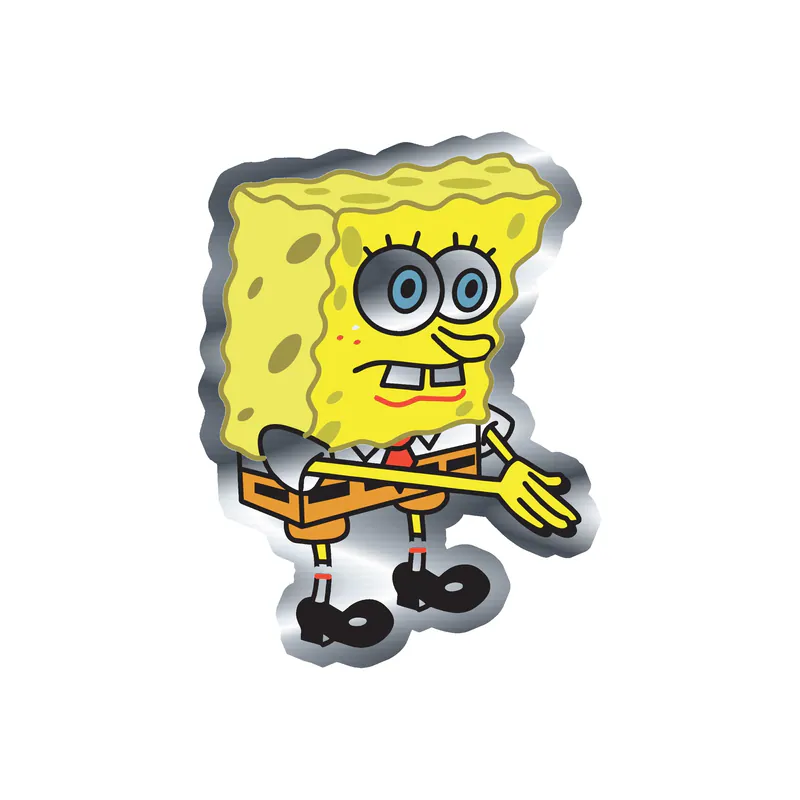 Spongebob - Silver Chrome Vinyl Decal - Custom Size
