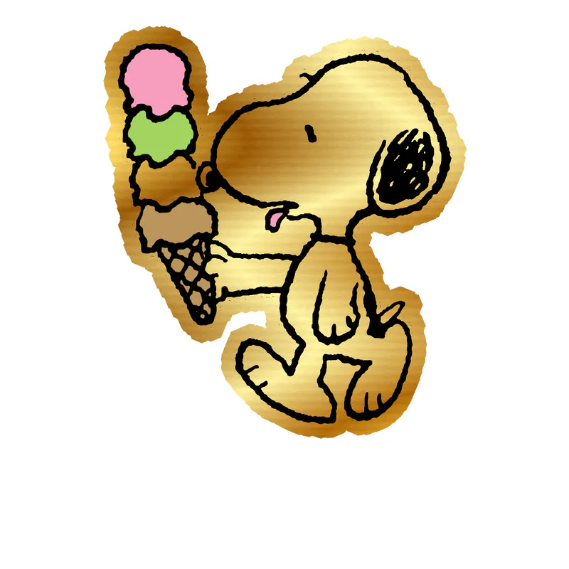 Snoopy Gold Chrome Vinyl Decal