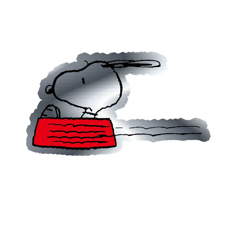 Snoopy - Snoopy Food Bowl - Silver Chrome Vinyl Decal