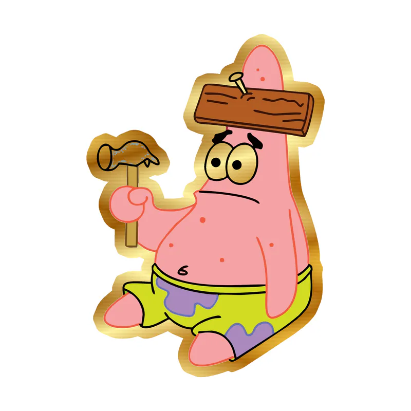 Spongebob - Gold Chrome Vinyl Decal - Custom Size