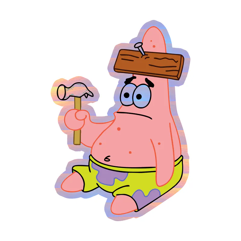 Spongebob - Holographic Vinyl Decal - Custom Size