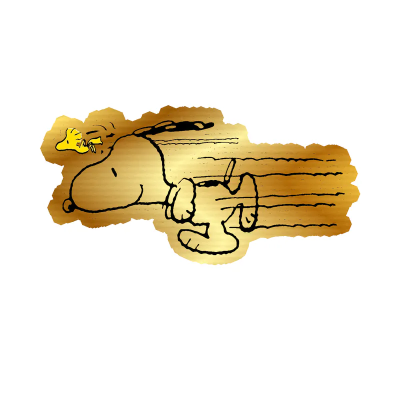 Snoopy Gold Chrome Vinyl Decal