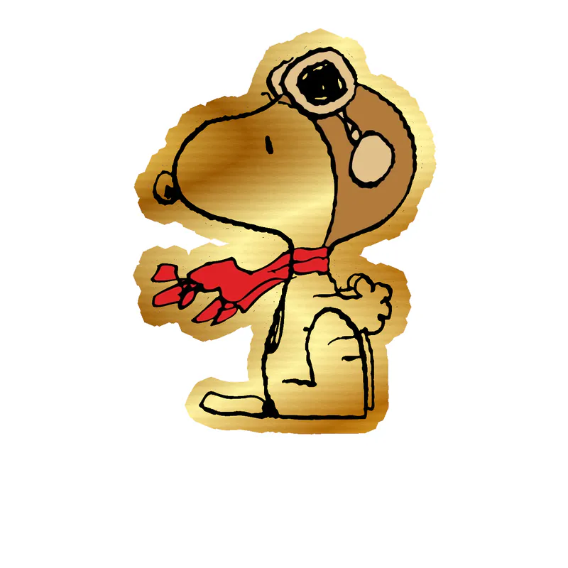 Snoopy Gold Chrome Vinyl Decal