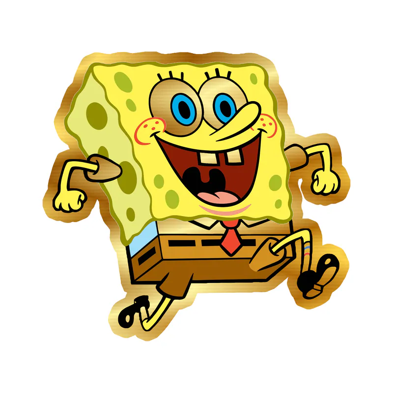 Spongebob - Gold Chrome Vinyl Decal - Custom Size