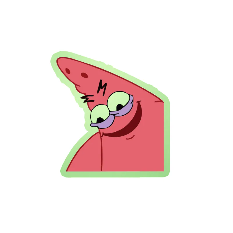 Spongebob - Patrick - Glow in the Dark Vinyl Decal - Custom Size