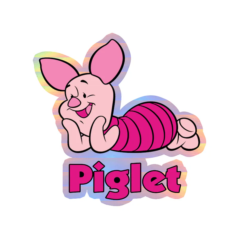 Winnie the Pooh Holographic Vinyl Sticker - Custom Size
