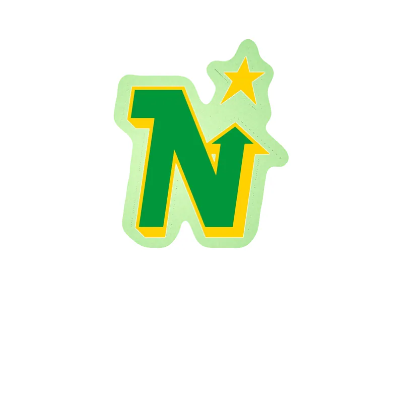 Minnesota North Stars Glow in the Dark Vinyl Sticker - Custom Size
