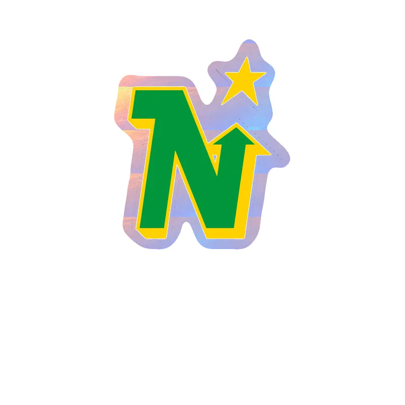 Minnesota North Stars Holographic Vinyl Sticker - Custom Size