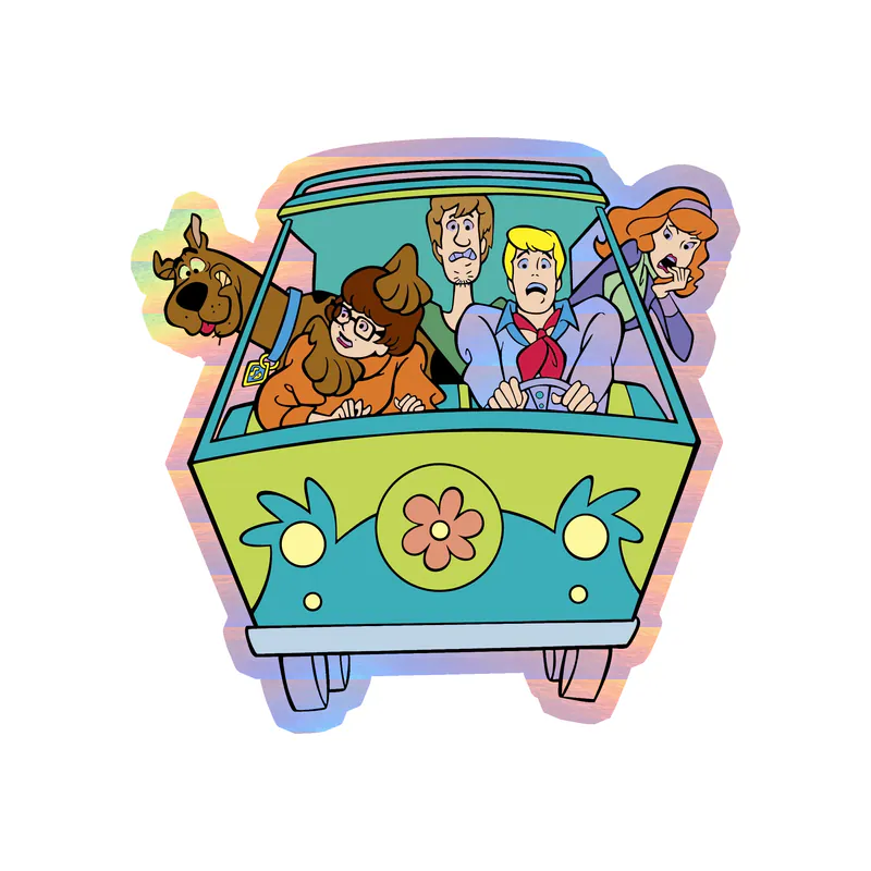 Scooby Doo - Mystery Machine - Holographic Vinyl Sticker - Custom Size
