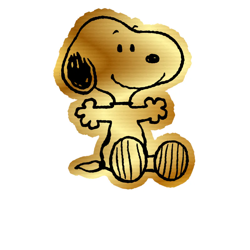 Snoopy Gold Chrome Vinyl Decal