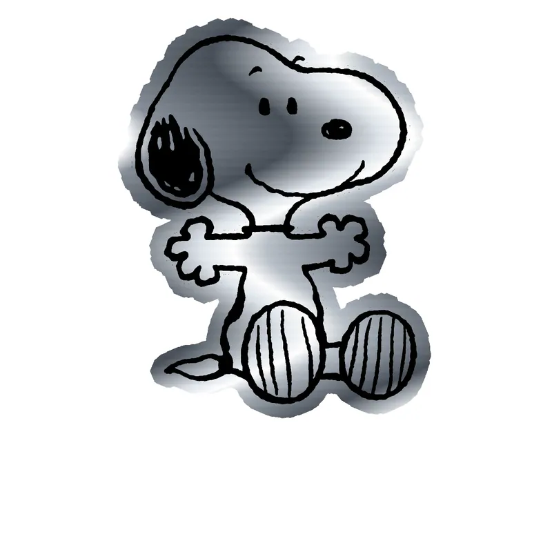 Snoopy Silver Chrome Vinyl Decal
