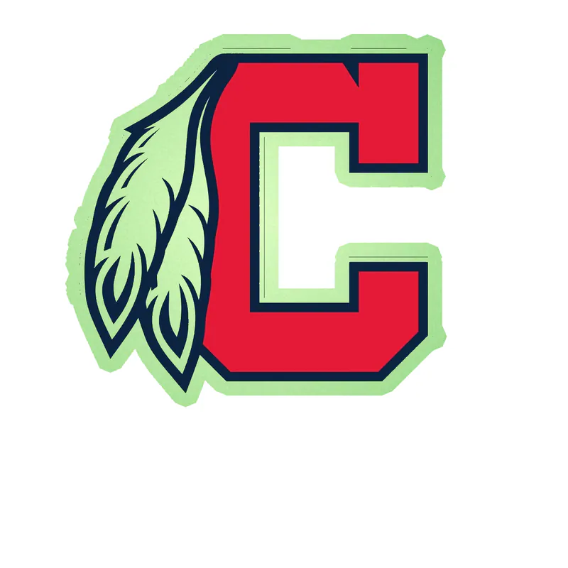 Cleveland Indians - C With Feathers - Glow in the Dark Vinyl Sticker - Custom Size
