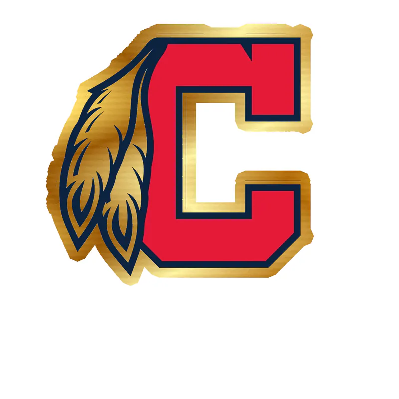 Cleveland Indians - C With Feathers - Gold Chrome Vinyl Sticker - Custom Size