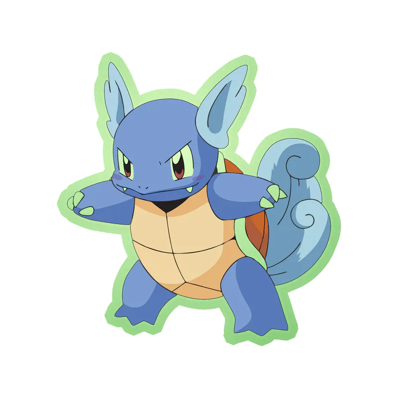 Pikachu - Wartortle Glow in the Dark Vinyl Decal