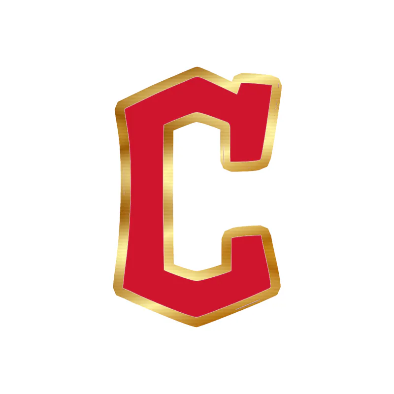 Cleveland Indians - Fancy Red C - Gold Chrome Vinyl Sticker - Custom Size