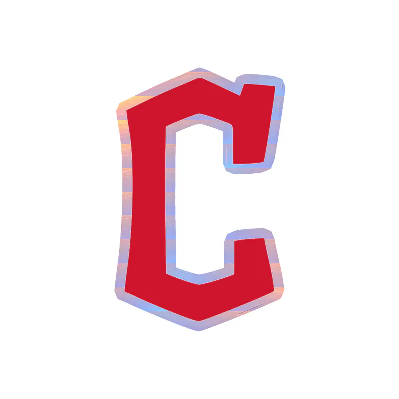 Cleveland Indians - Fancy Red C - Holographic Vinyl Sticker - Custom Size