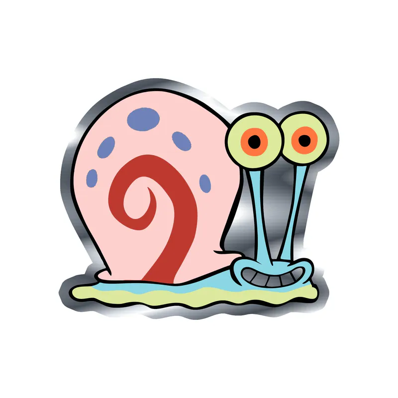 Spongebob - Silver Chrome Vinyl Decal - Custom Size