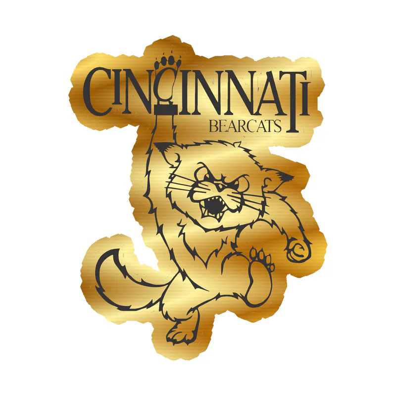 Custom for Cindy's Blitz Board - Bearcats - Full Color - Gold Chrome Vinyl Sticker - Custom Size