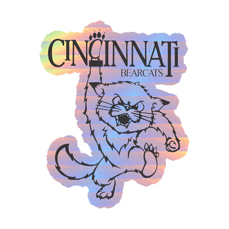 Custom for Cindy's Blitz Board - Bearcats - Full Color - Holographic Vinyl Sticker - Custom Size