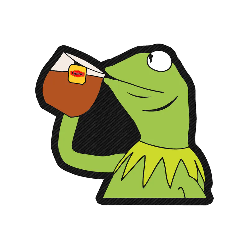 Kermit- Tea - Carbon Fiber Vinyl Decal - Custom Size
