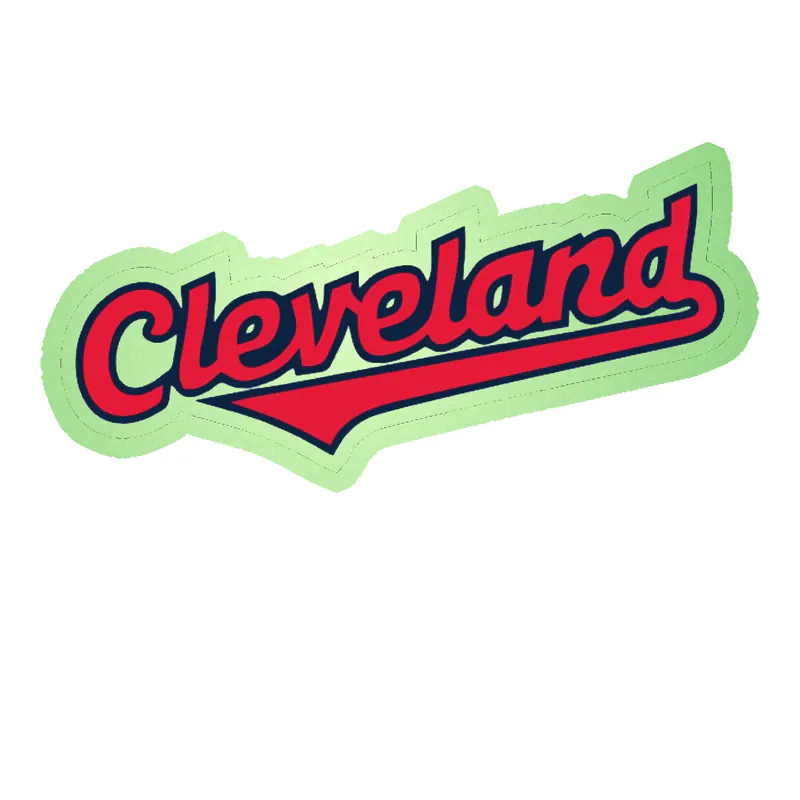 Cleveland Indians - Cleveland Cursive - Glow in the Dark Vinyl Sticker - Custom Size