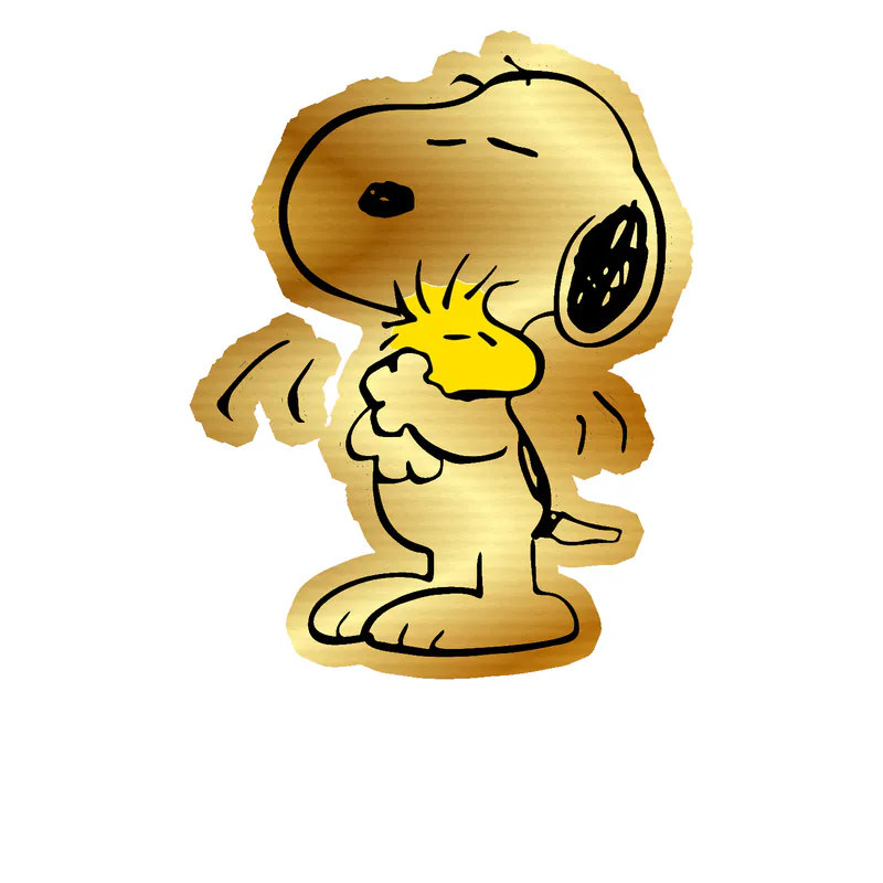 Snoopy Gold Chrome Vinyl Decal