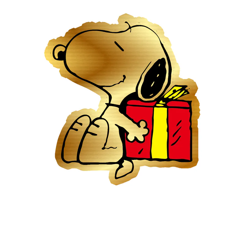 Snoopy - Gift - Gold Chrome Vinyl Decal
