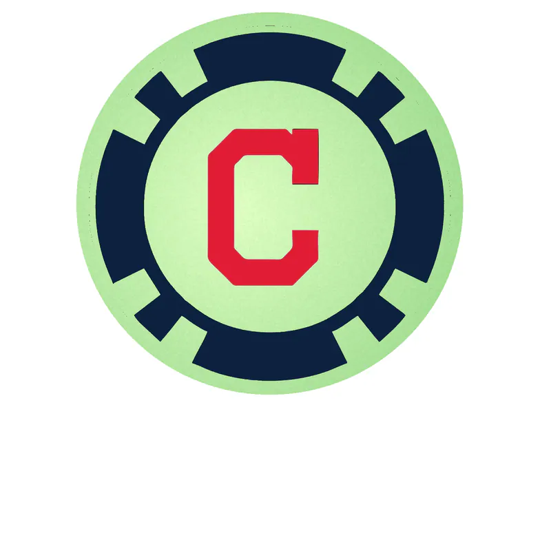 Cleveland Indians - Blue Poker Chip - Glow in the Dark Vinyl Sticker - Custom Size
