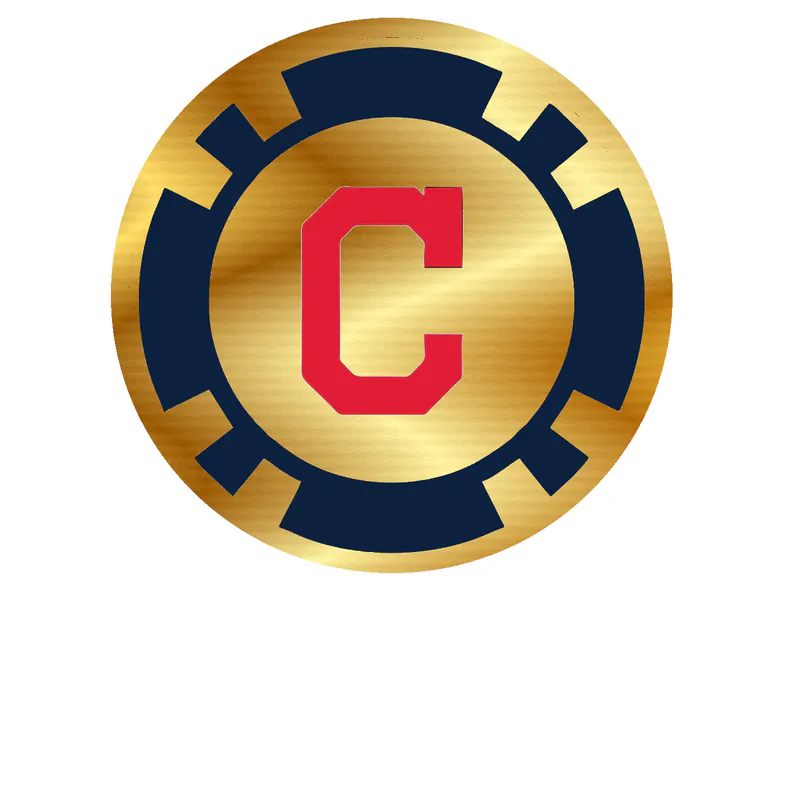 Cleveland Indians - Blue Poker Chip - Gold Chrome Vinyl Sticker - Custom Size