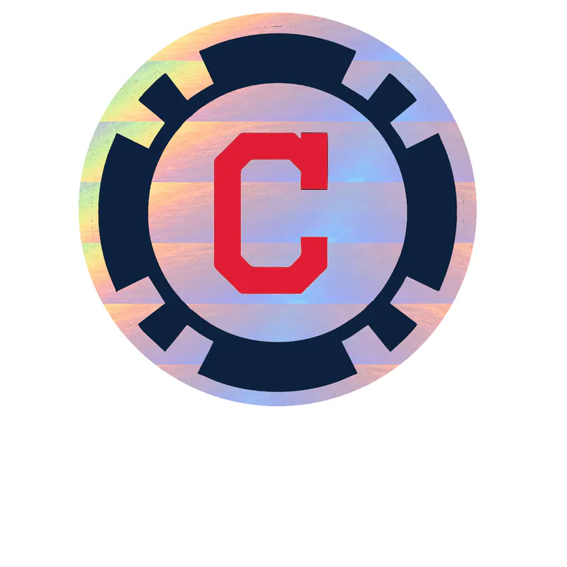 Cleveland Indians - Blue Poker Chip - Holographic Vinyl Sticker - Custom Size